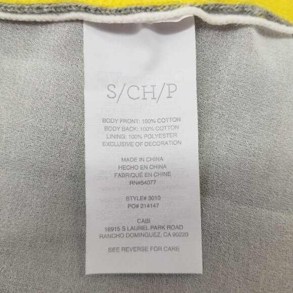 Cabi S BELLE Cardigan Yellow Cream Lace Gray Mixed Knit Sweater Love Carol 3010 - Picture 5 of 7